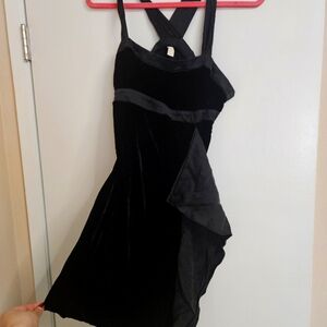 Black suede dress